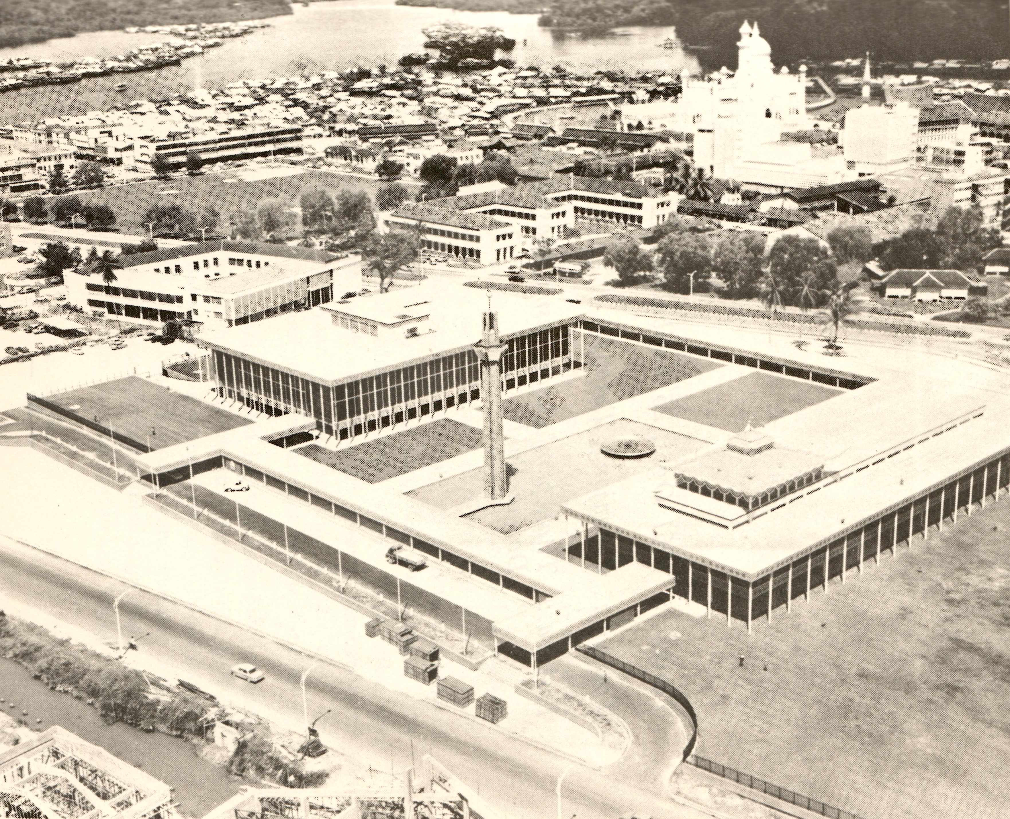Aerial photograph of Brunei Town in 1960