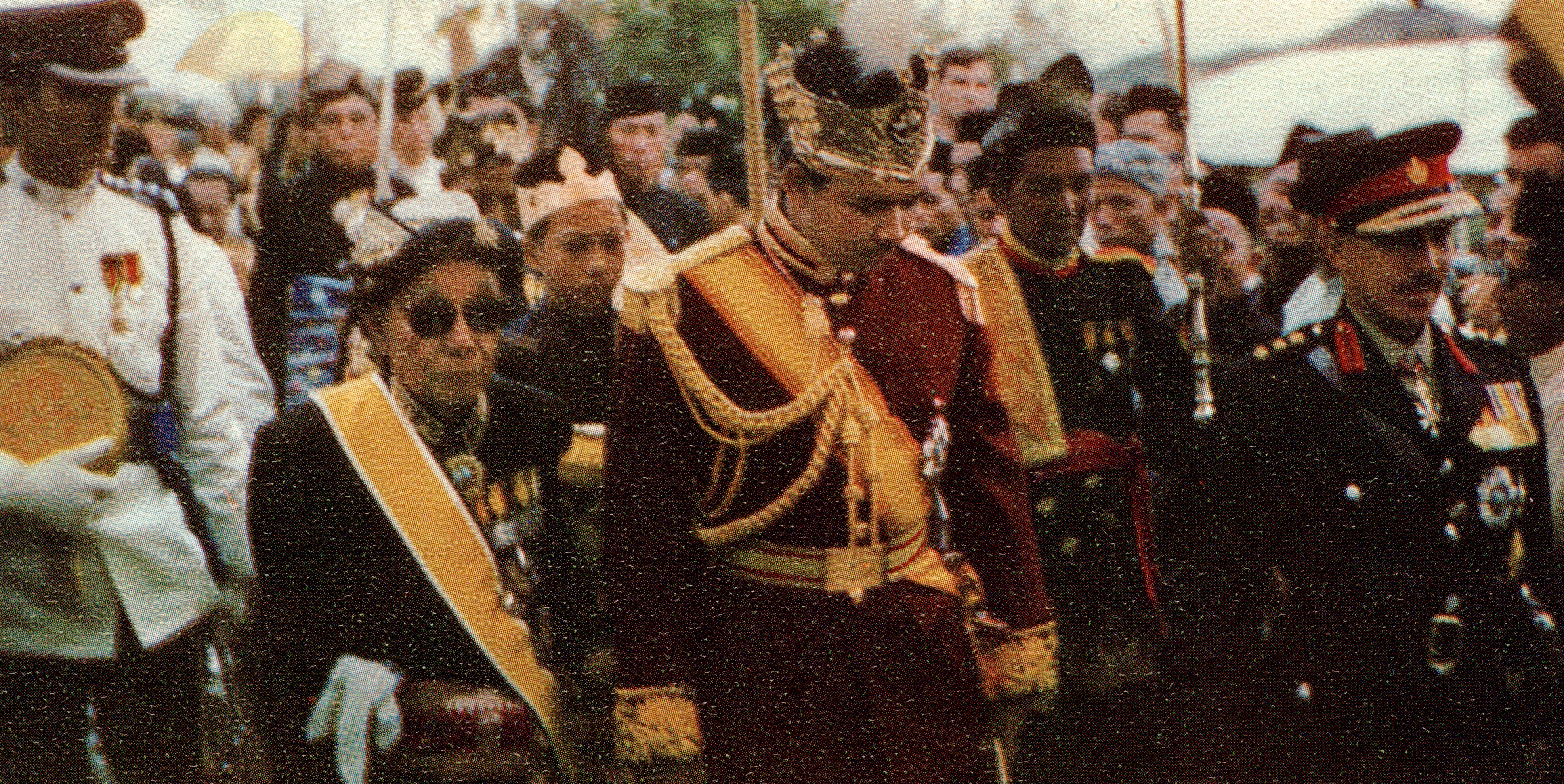 Omar Ali Saifuddien (right) at the wedding of his son, Hassanal Bolkiah, on 29 July 1965