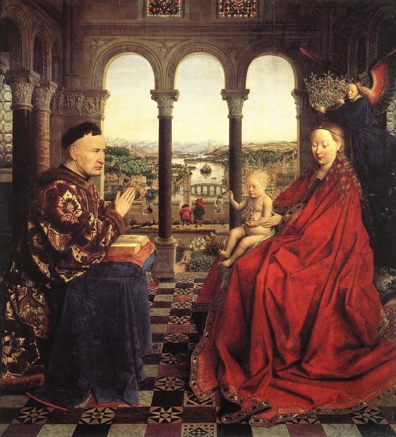 Madonna of Chancellor Rolin, khoảng 1435. Bảo tàng Louvre, Paris