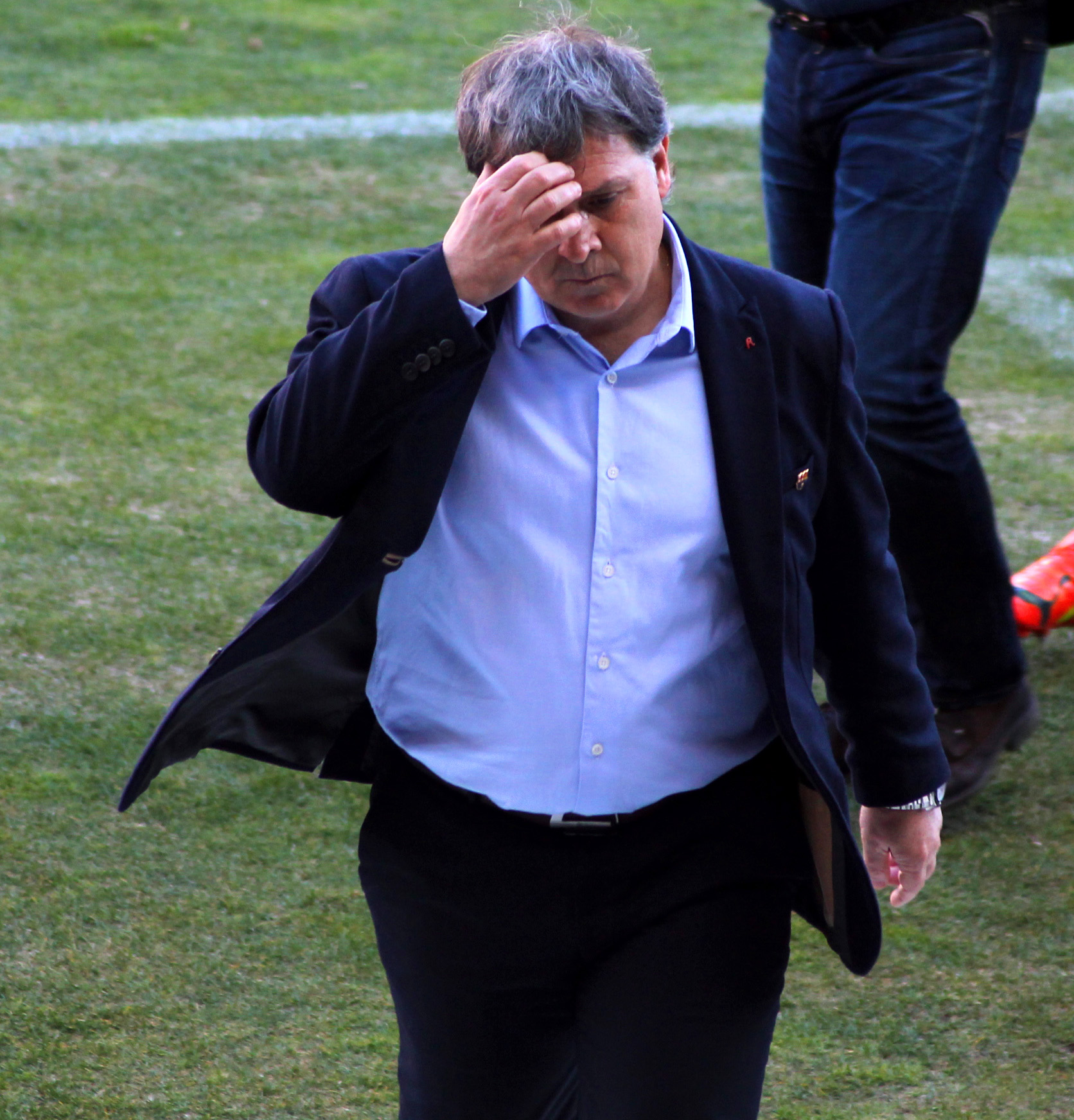 Gerardo Martino saat melatih FC Barcelona pada tahun 2014.