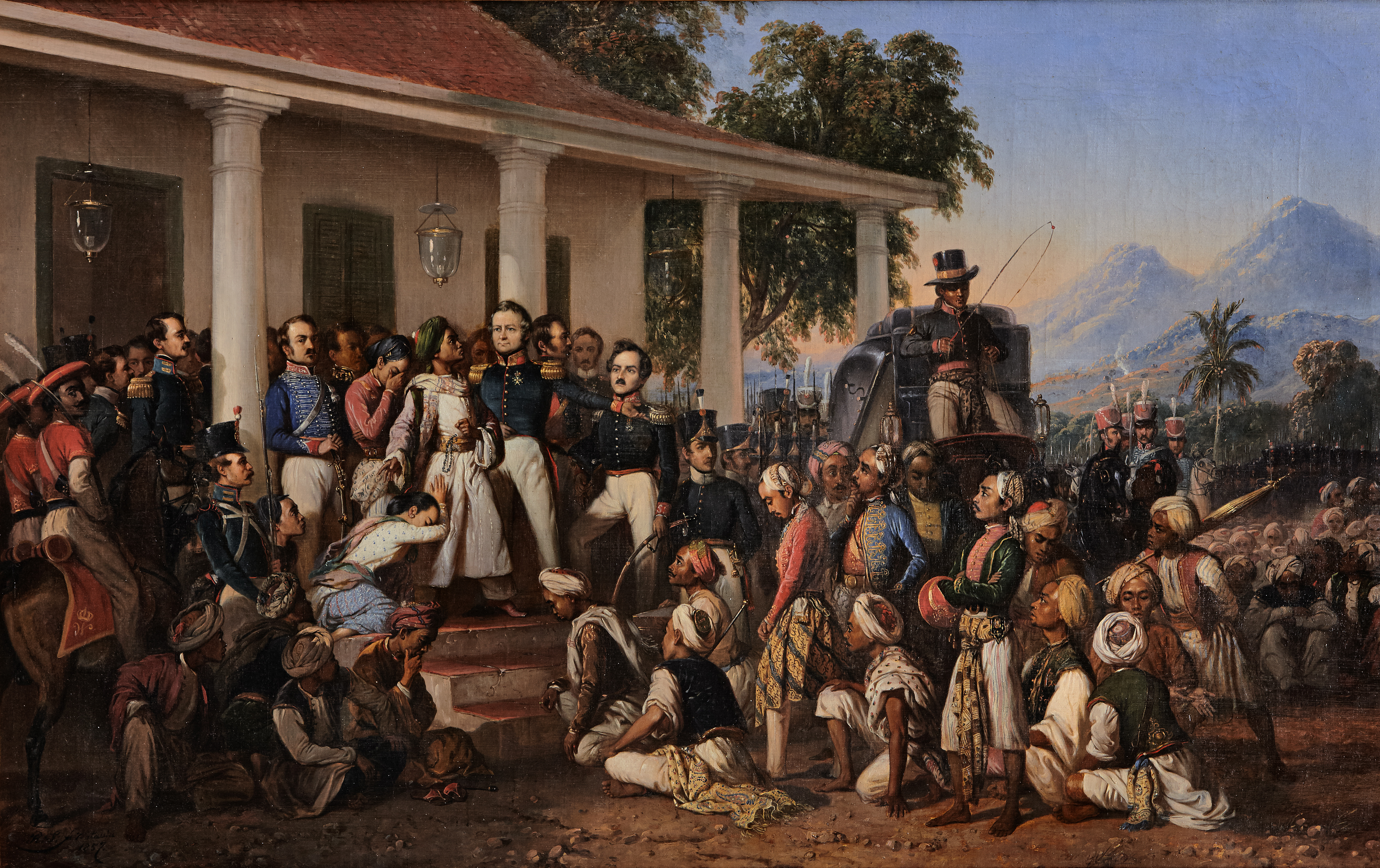 Lukisan Penangkapan Pangeran Diponegoro, oleh Raden Saleh.