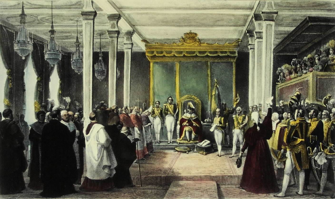 The Acclamation of King João VI of the United Kingdom of Portugal, Brazil and the Algarves in Rio de Janeiro, February 6, 1818.