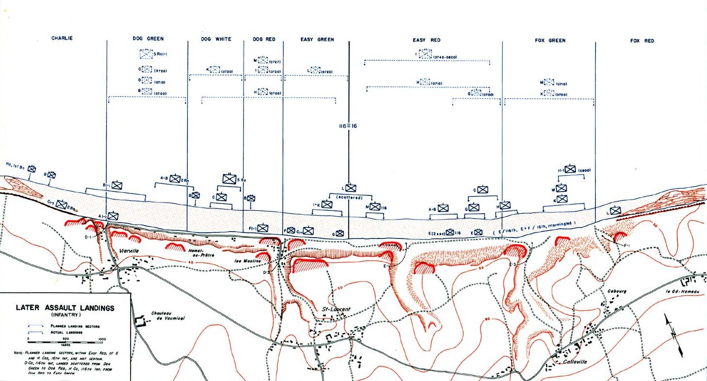 제2차 상륙작전을 보여주는 공식 역사 지도