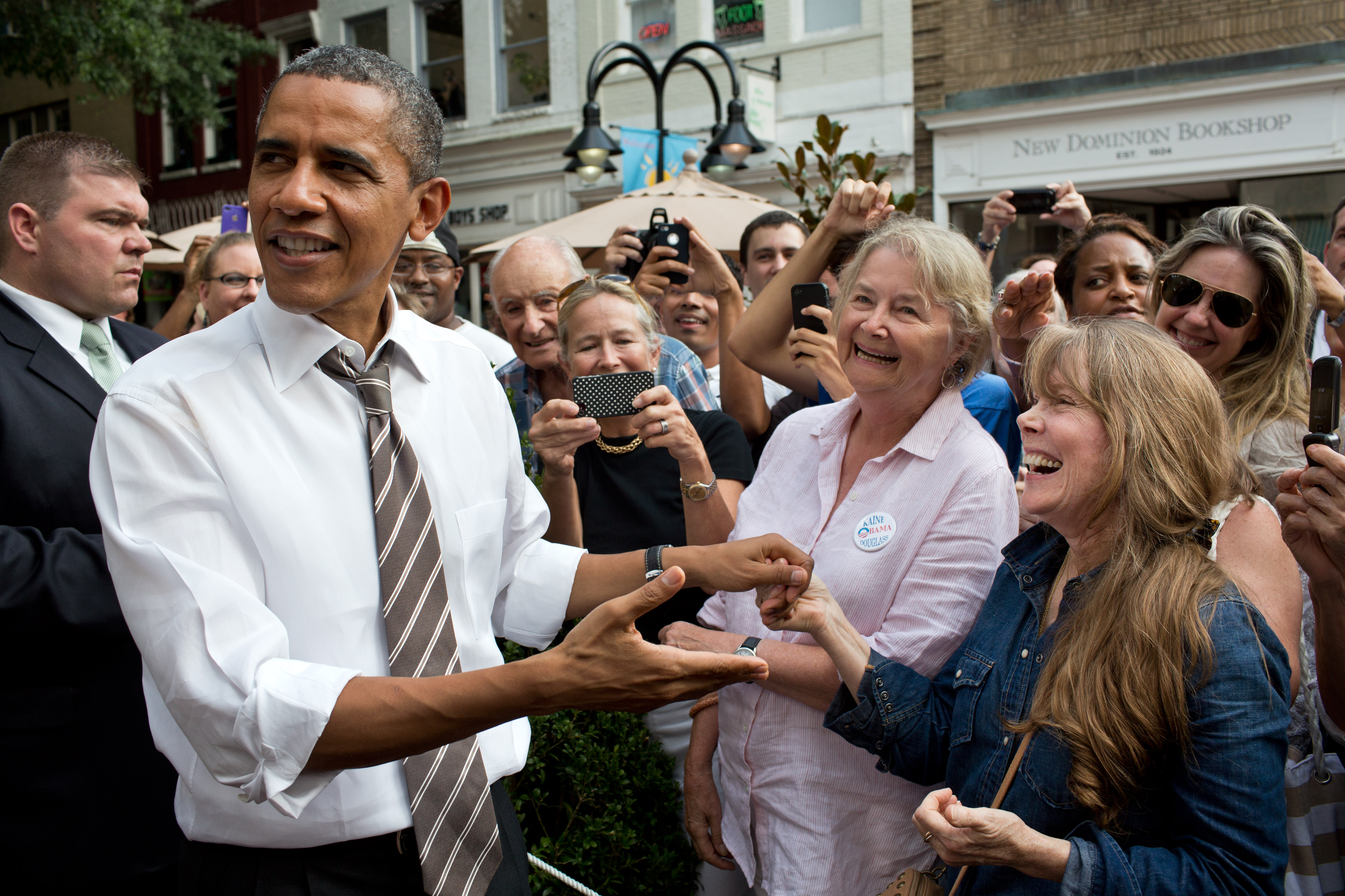 Spacek with Barack Obama in 2012, at an event