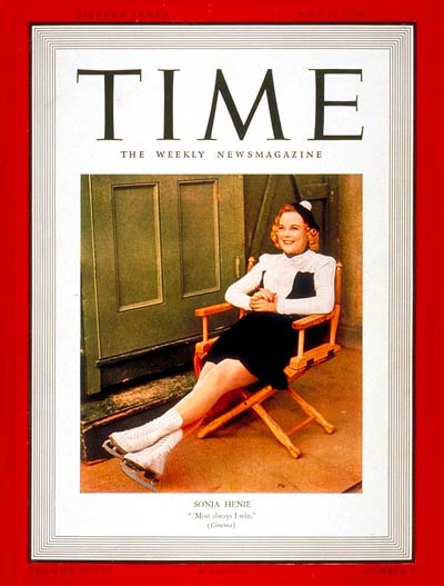 1939年7月17日号の『タイム』誌の表紙を飾ったソニア・ヘニー