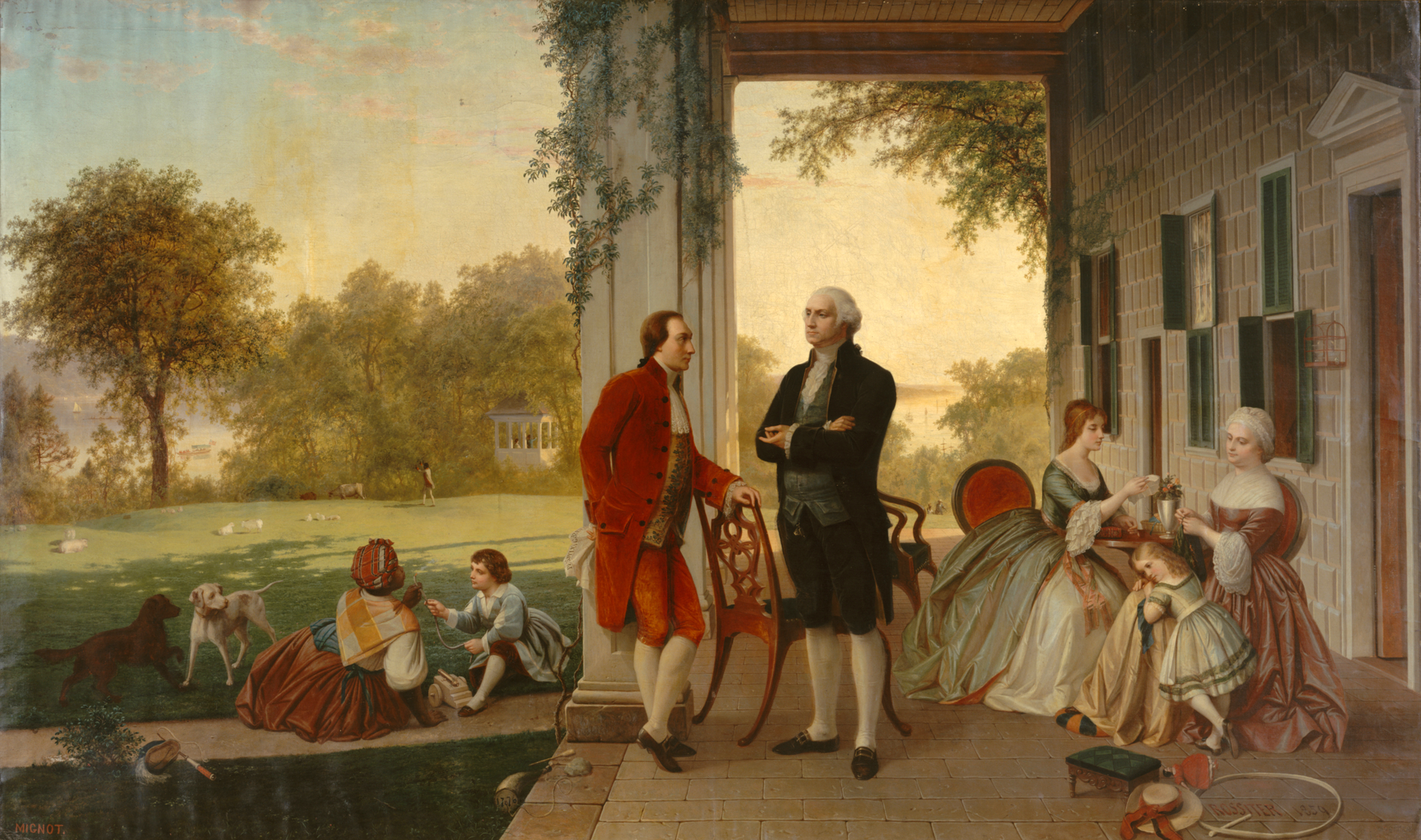 마운트 버넌의 라파예트와 워싱턴, 1784년, 1859년 토머스 프리차드 로시터와 루이 레미 미뇨 작