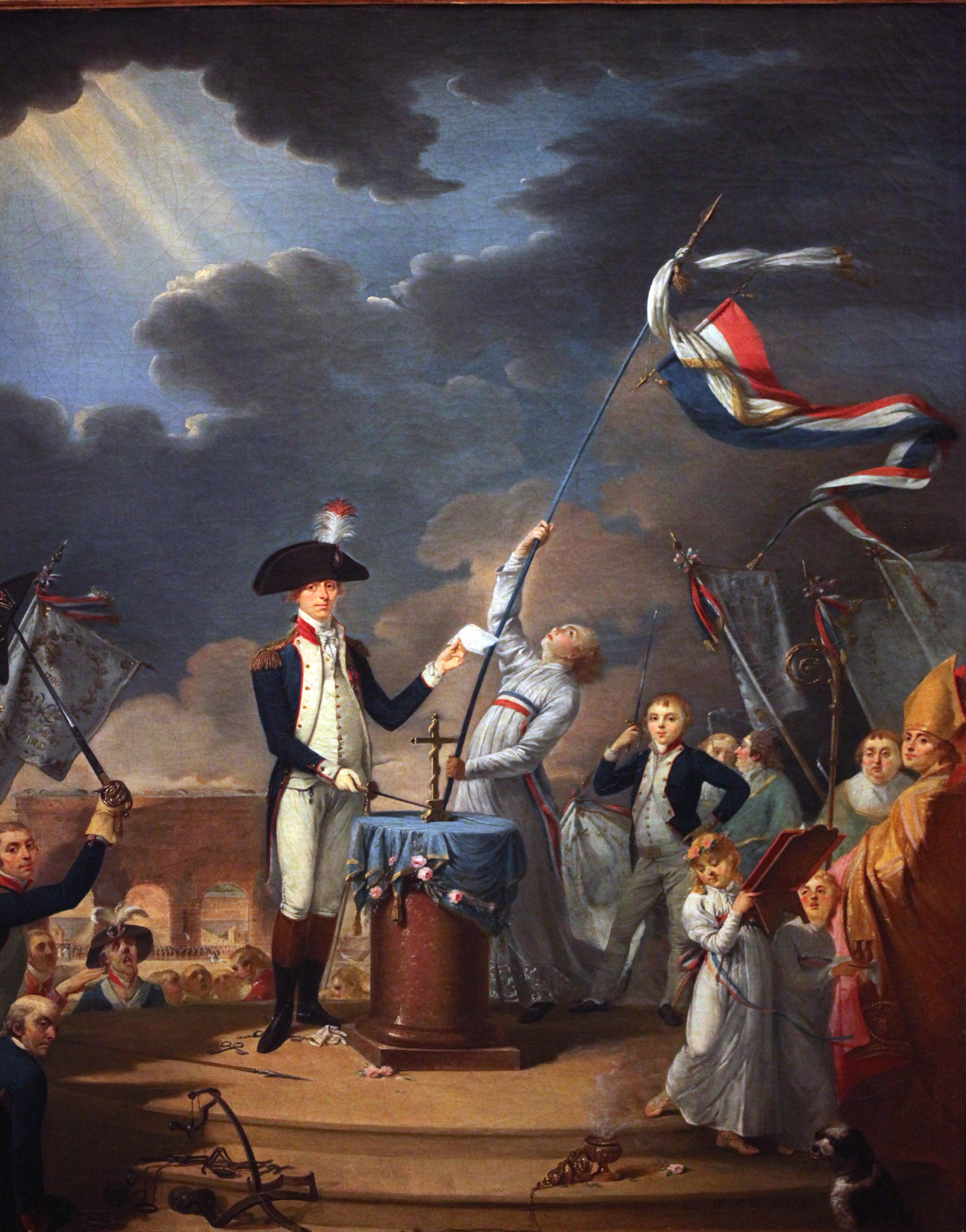 연맹제에서의 라파예트의 맹세, 1790년 7월 14일; 18세기 프랑스 화풍, 프랑스 혁명 박물관 소장.