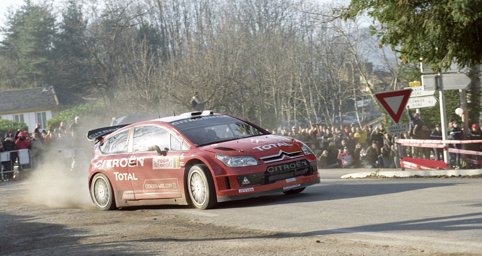 ローブとシトロエン・C4 WRC(2008年 ラリー・モンテカルロ)