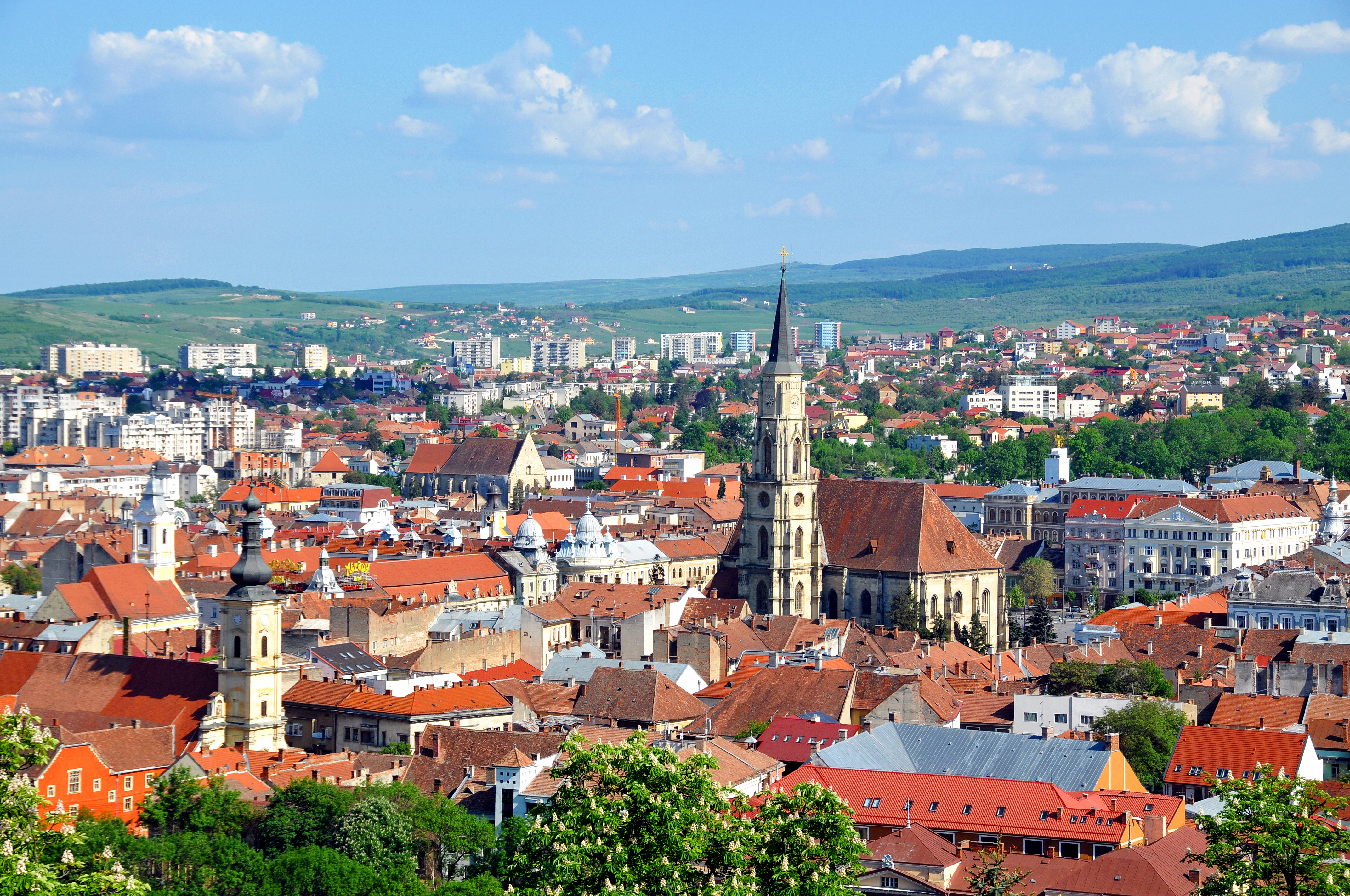 A view of Cluj-Napoca, a major academic, cultural, and business center in Transylvania.