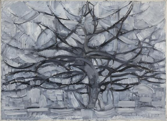 Piet Mondrian painting ''Gray Tree'', 1911, in the Gemeentemuseum Den Haag