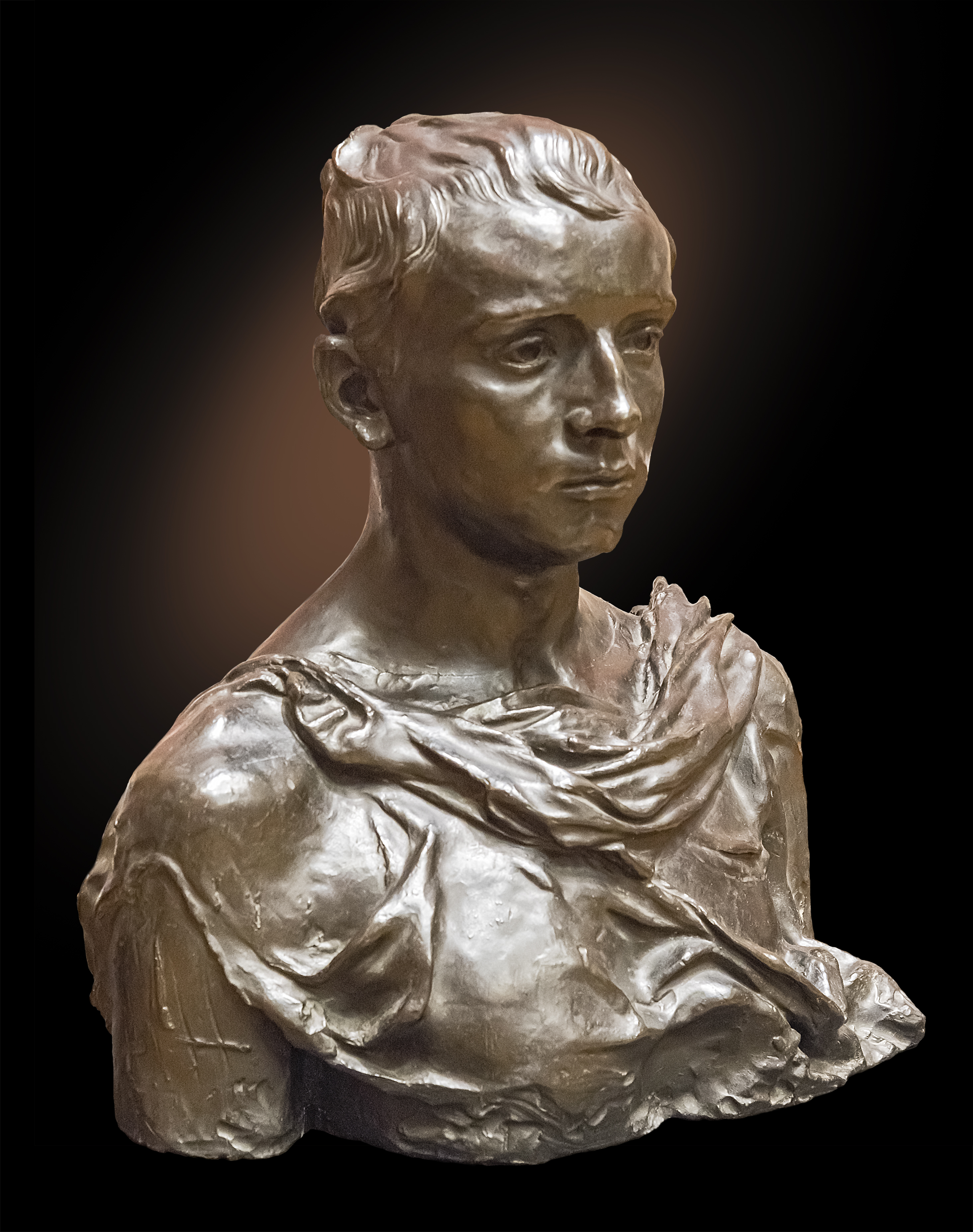 Paul Claudel, age sixteen, by his sister, Camille Claudel, modeled in 1884 and cast in 1893