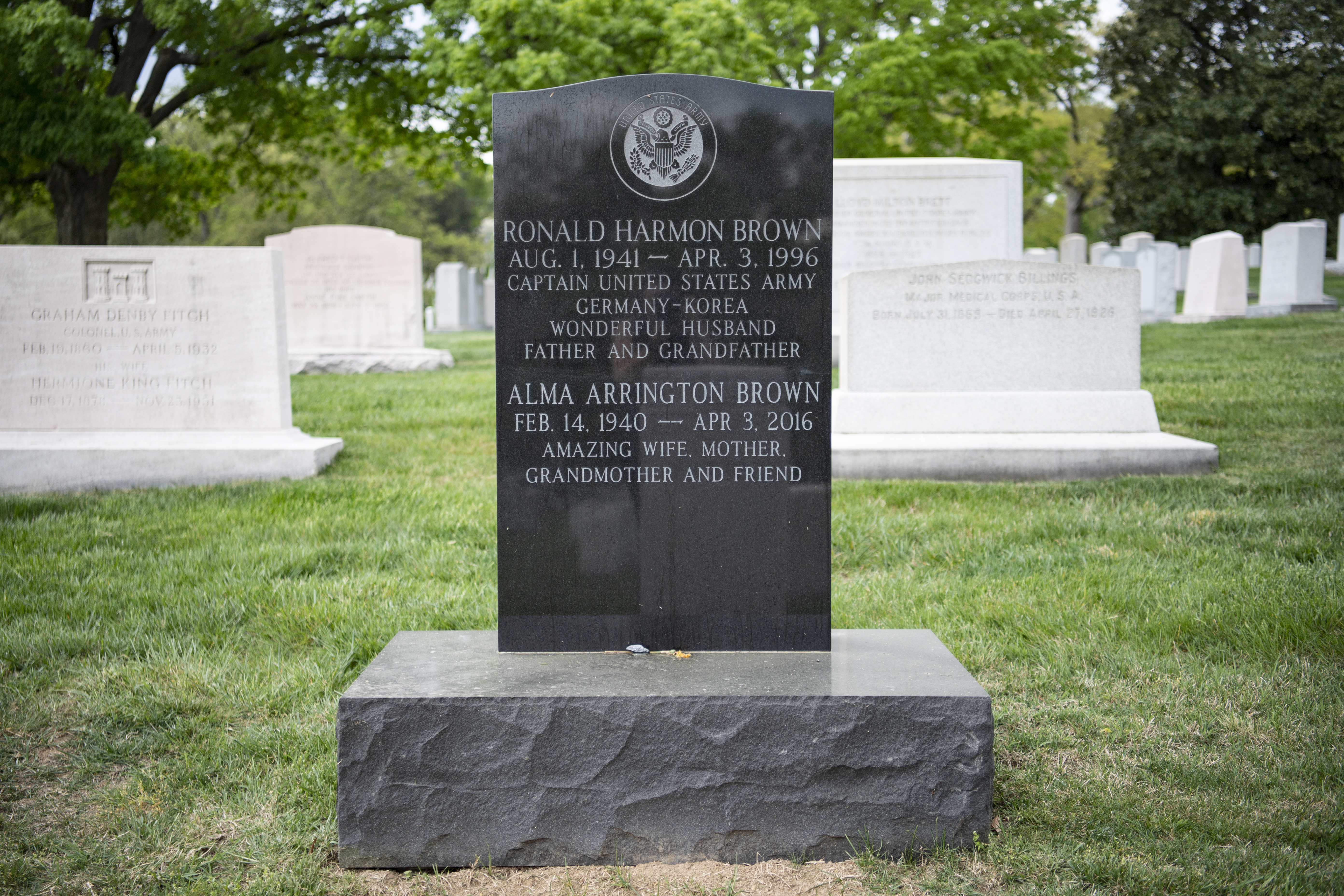 Brown's grave at Arlington National Cemetery.