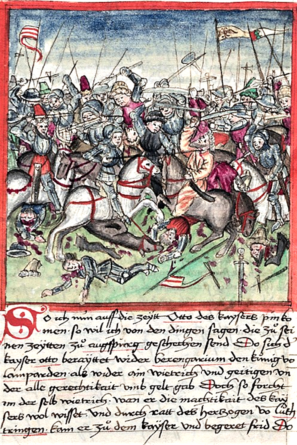 지그문트 마이스터린의 뉘른베르크 역사 코덱에 실린 1457년 레흐펠트 전투 삽화.