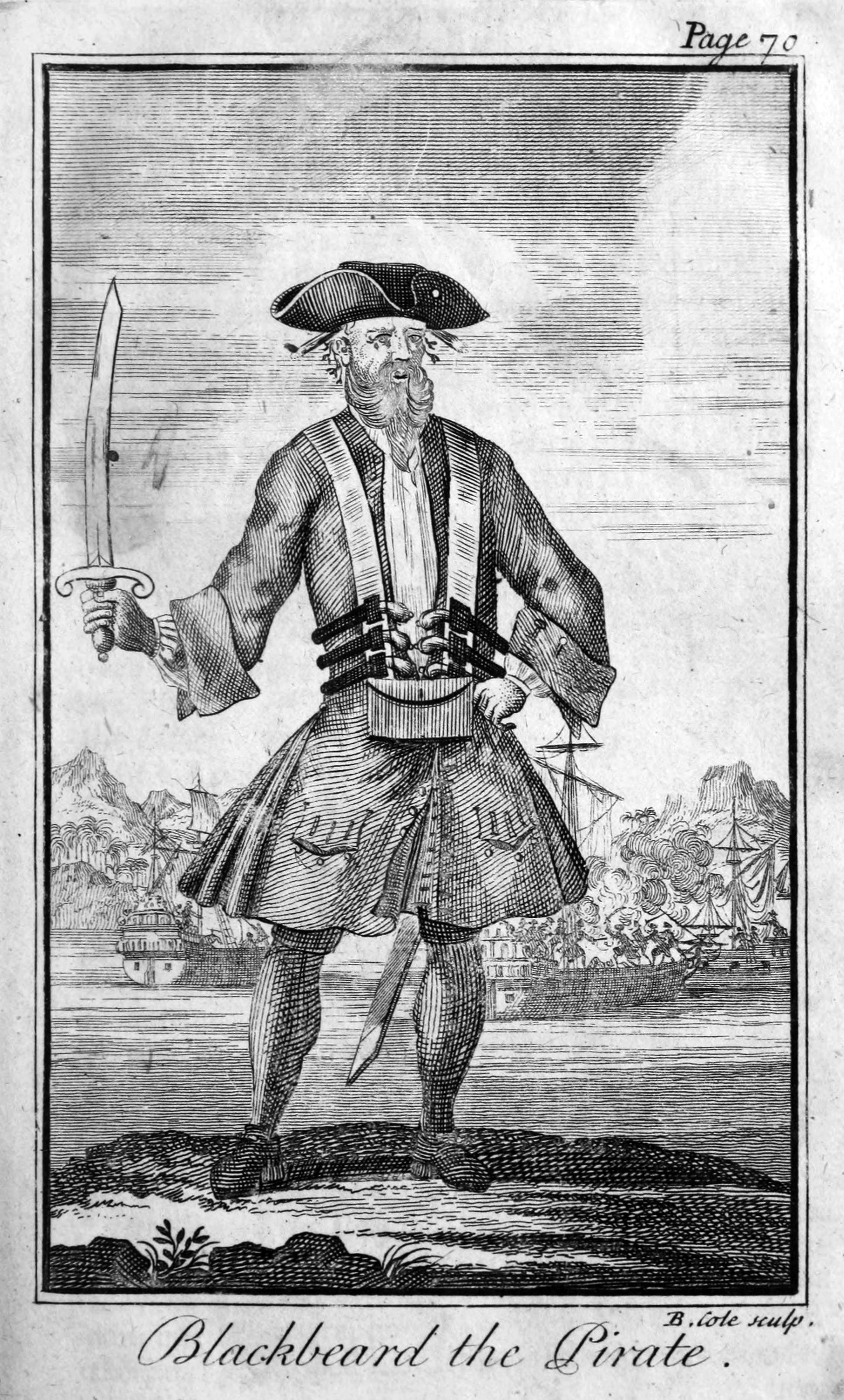 Blackbeard, one of the many pirates who found refuge in The Bahamas, whose activities prompted British intervention.