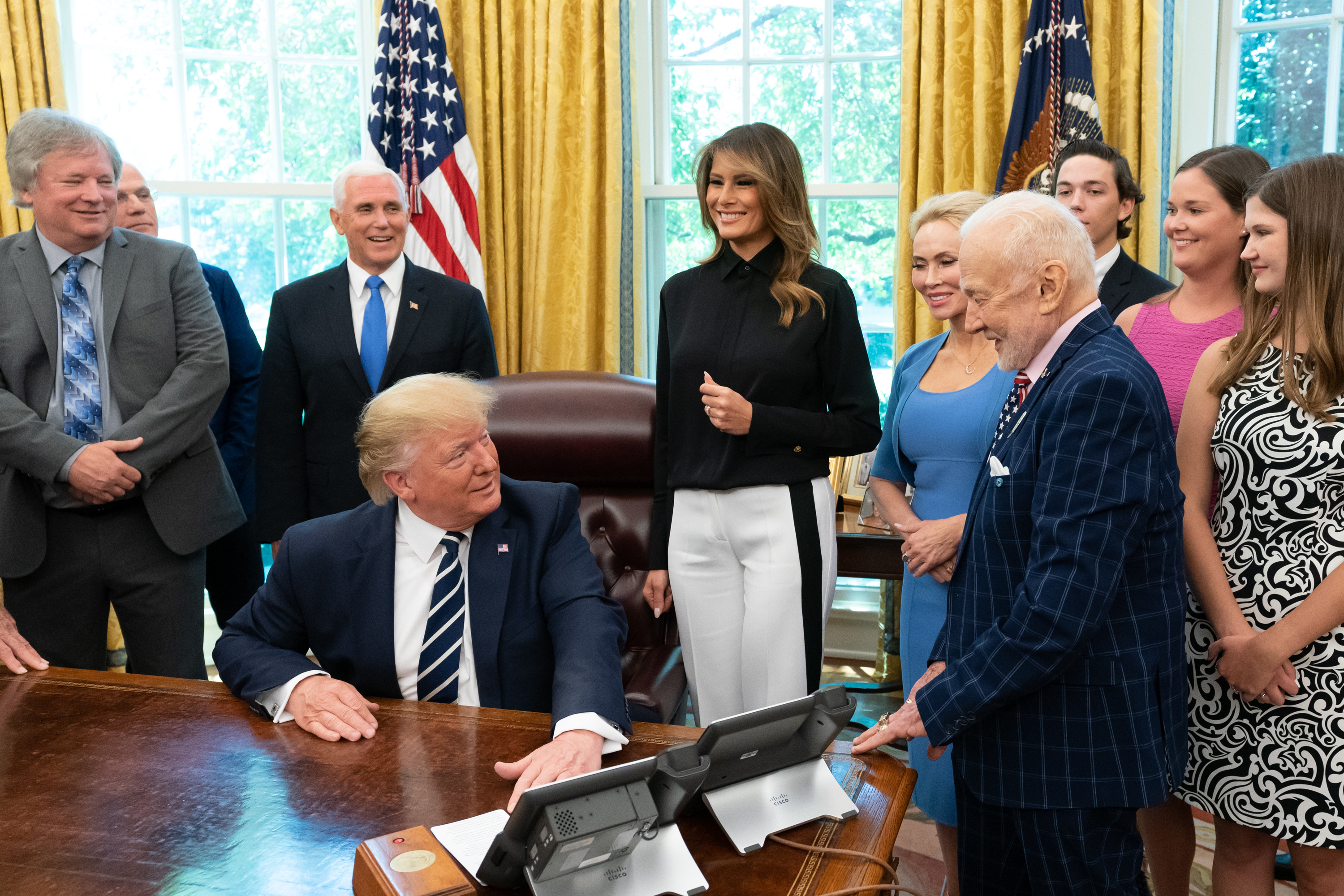 Aldrin with President Donald Trump in July 2019.