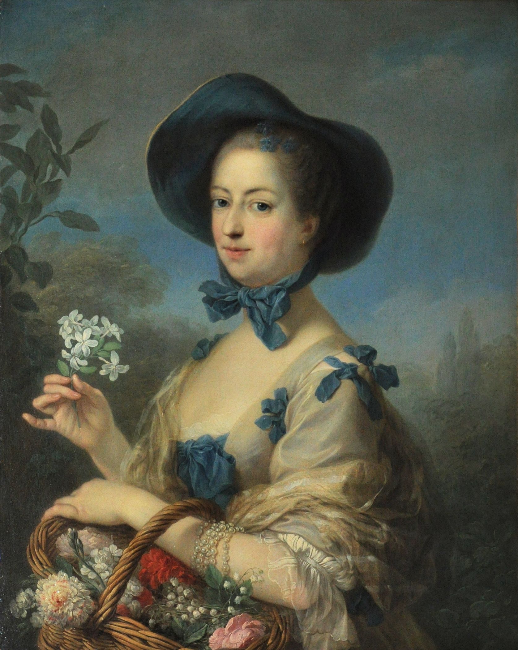 여성 정원사 차림의 퐁파두르 여후작 (샤를 앙드레 반 루 작, 1754-1755년)
