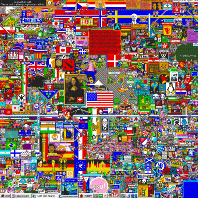 2017 r/place 실험의 최종 결과물