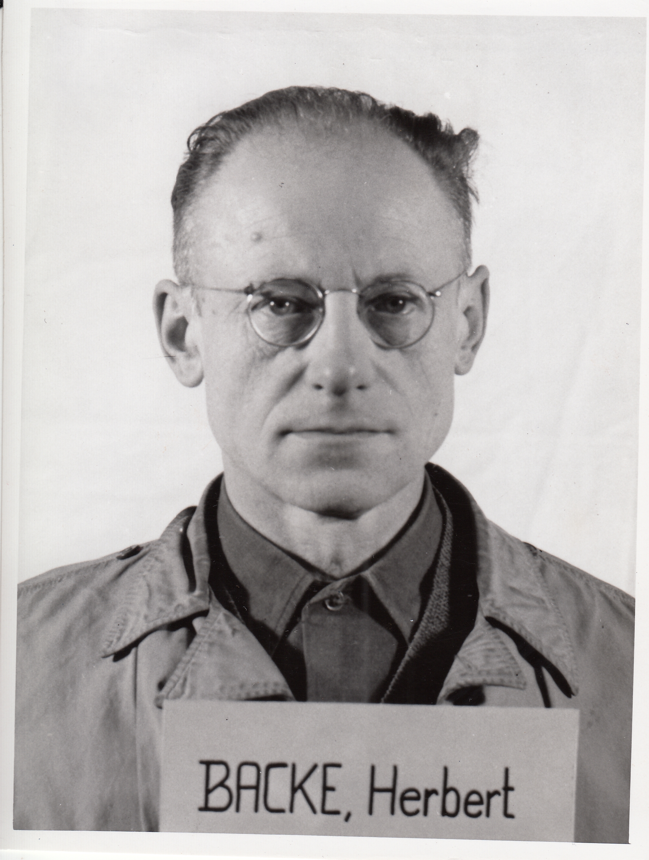 Backe in U.S. custody, circa 1946-47