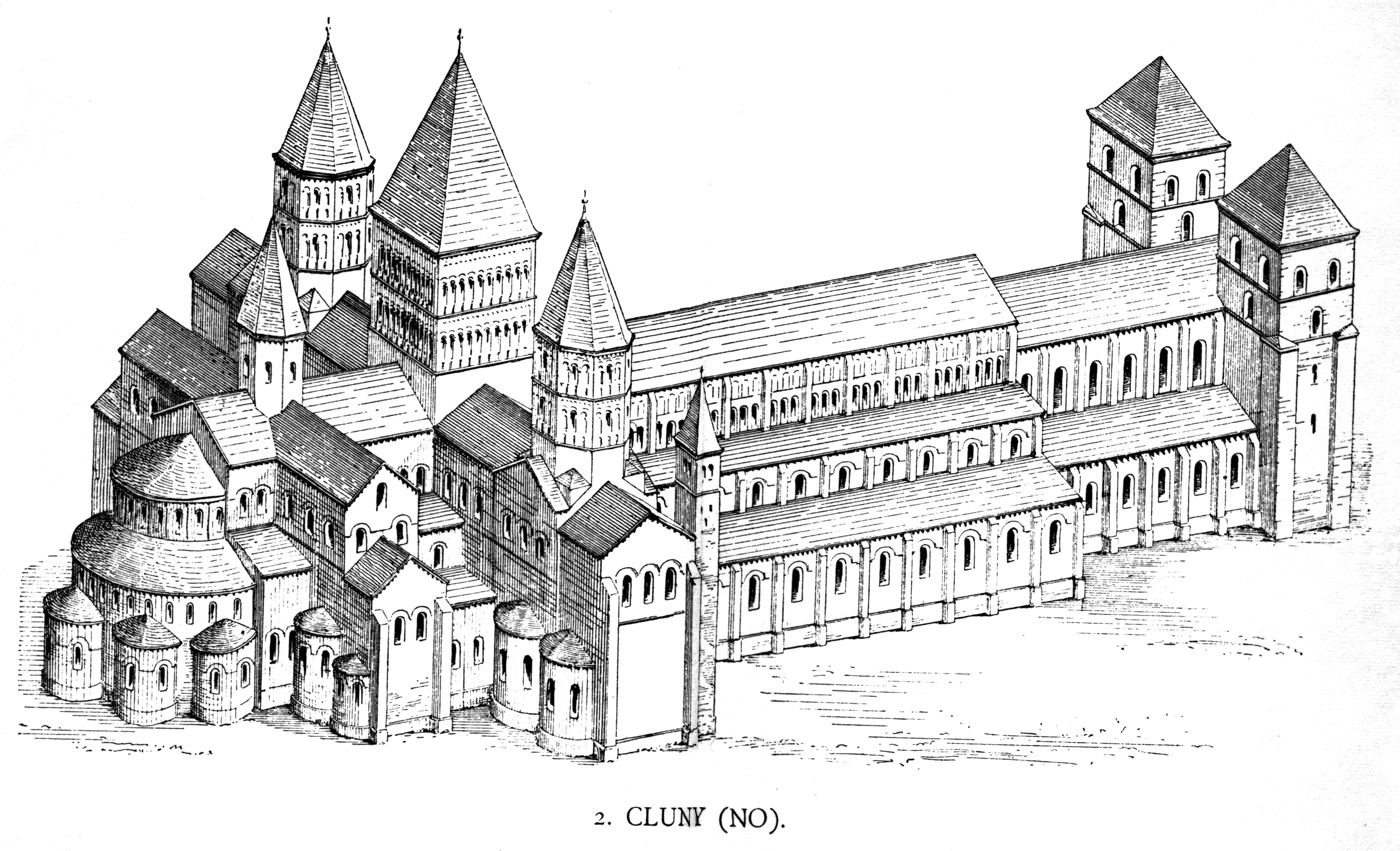 Cluny Abbey Church III in a historical depiction