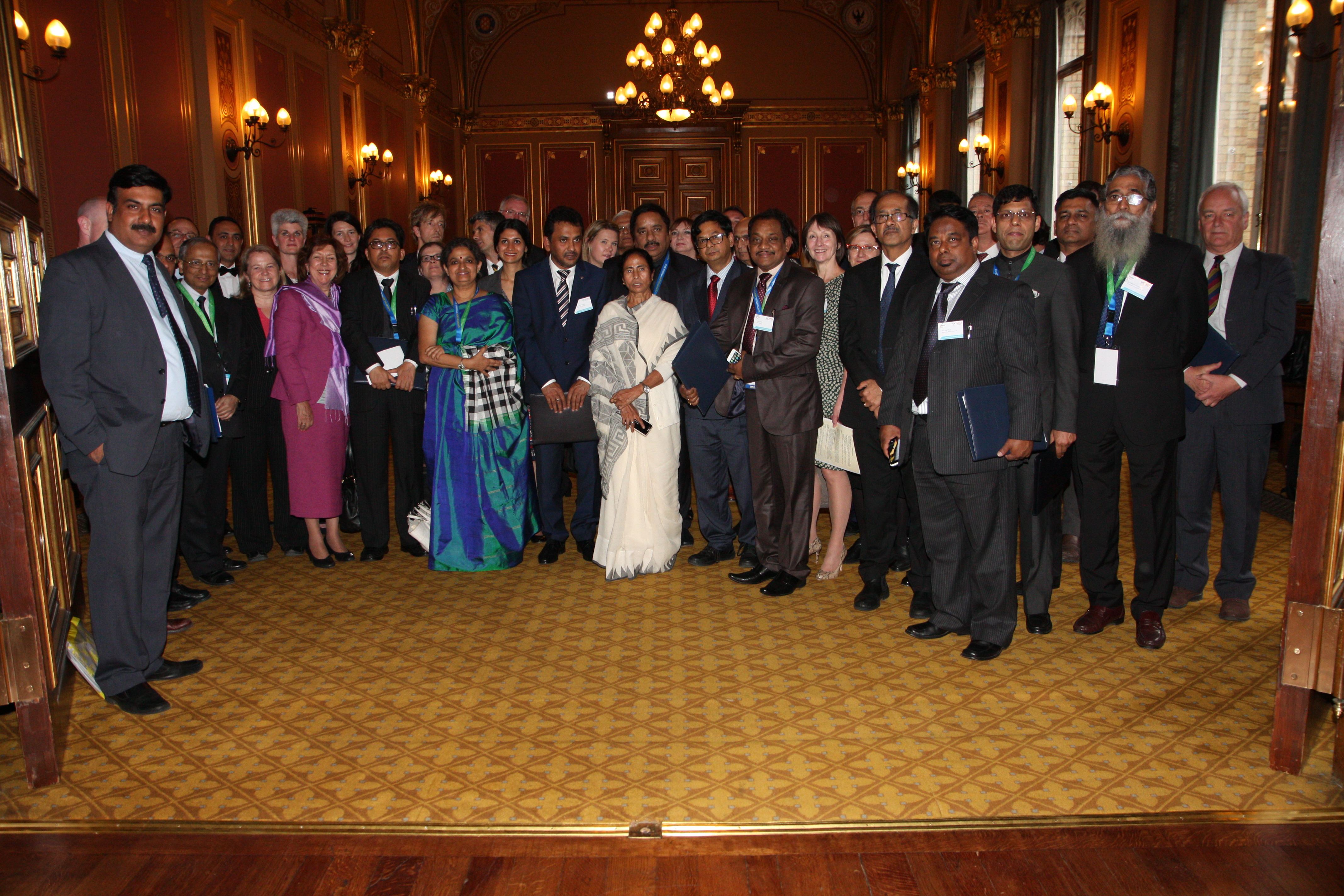 Mamata Banerjee, Chief Minister Government of West Bengal shown at an event in London on 27 July 2015.