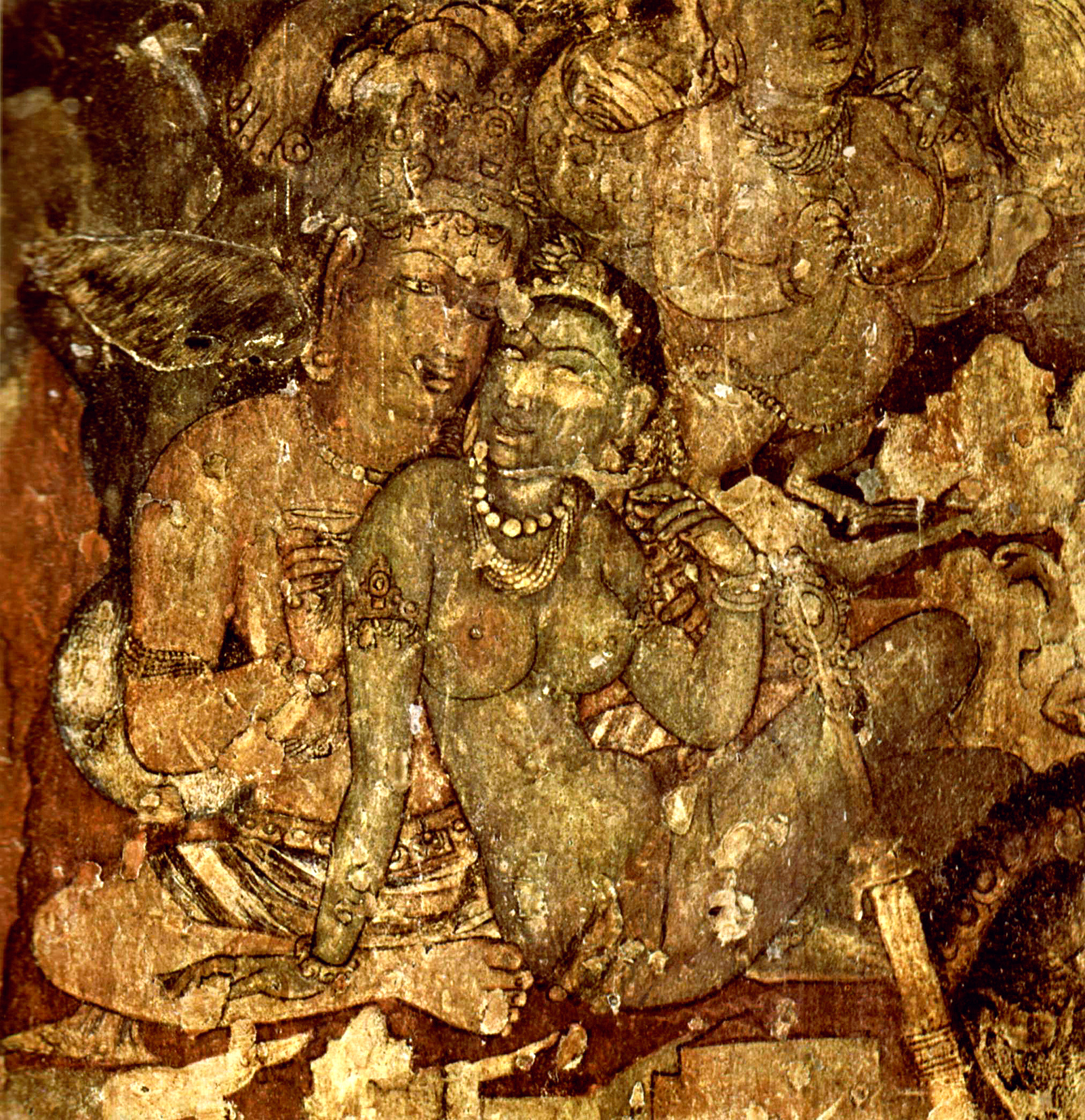 Bức họa tại Quần thể hang động Ajanta, Aurangabad, bang Maharashtra phía tây.