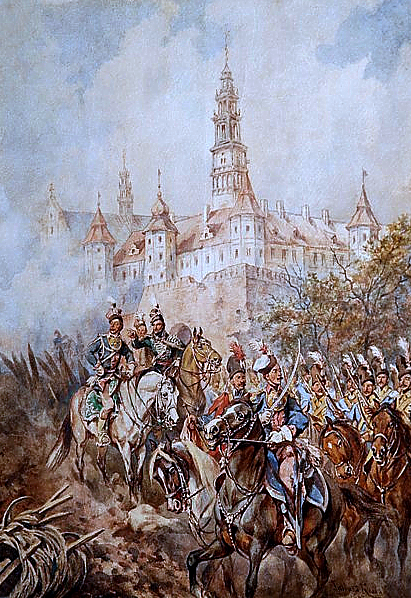 1770년 야스나 구라에 있는 푸와스키를 묘사한 율리우스 코사크의 그림
