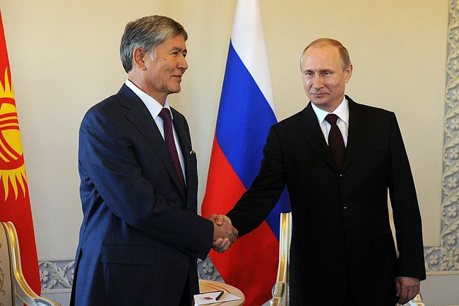 Almazbek Atambayev meeting with Vladimir Putin in 2015.
