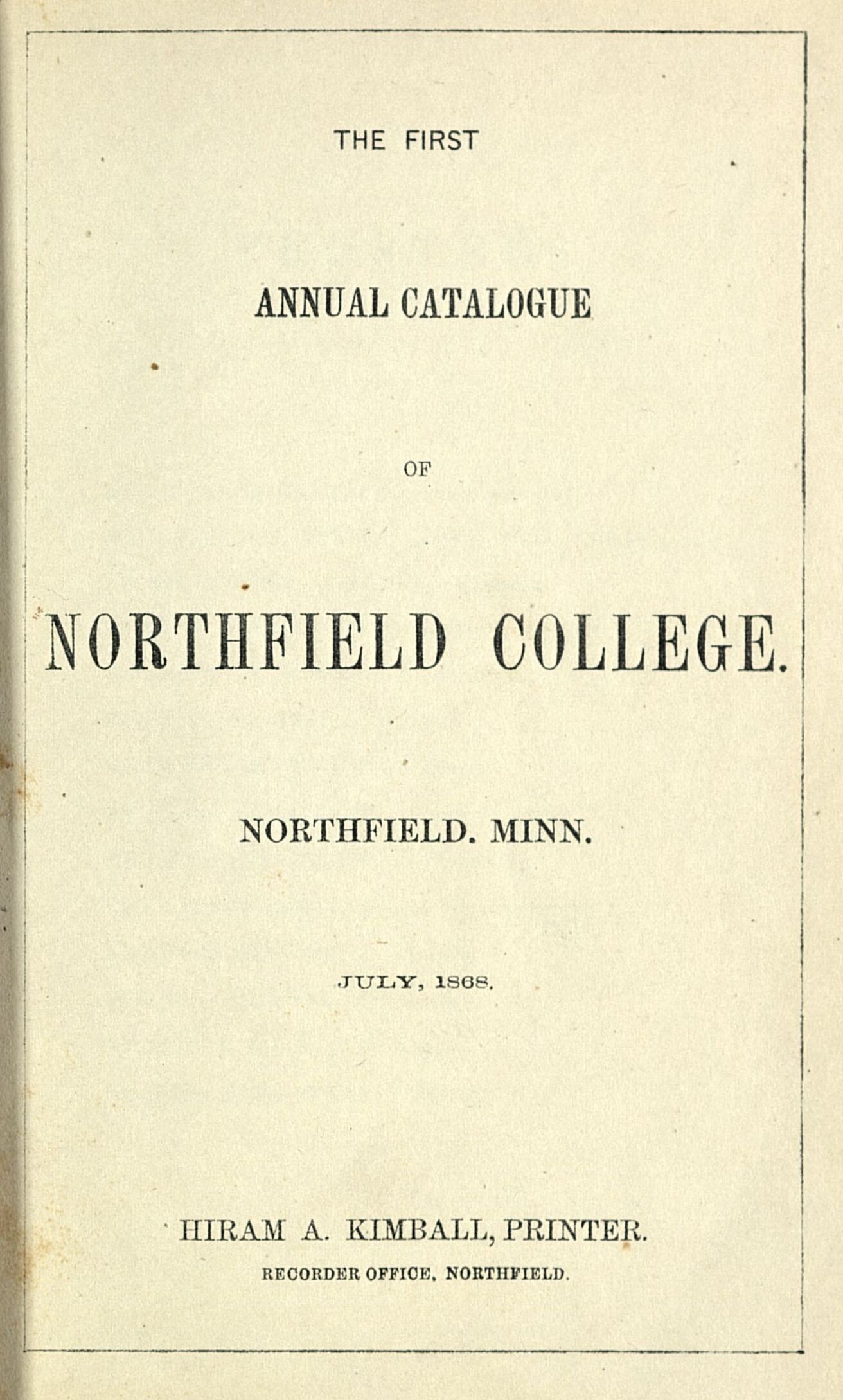 Scan of a page from a printed academic catalog, reading 