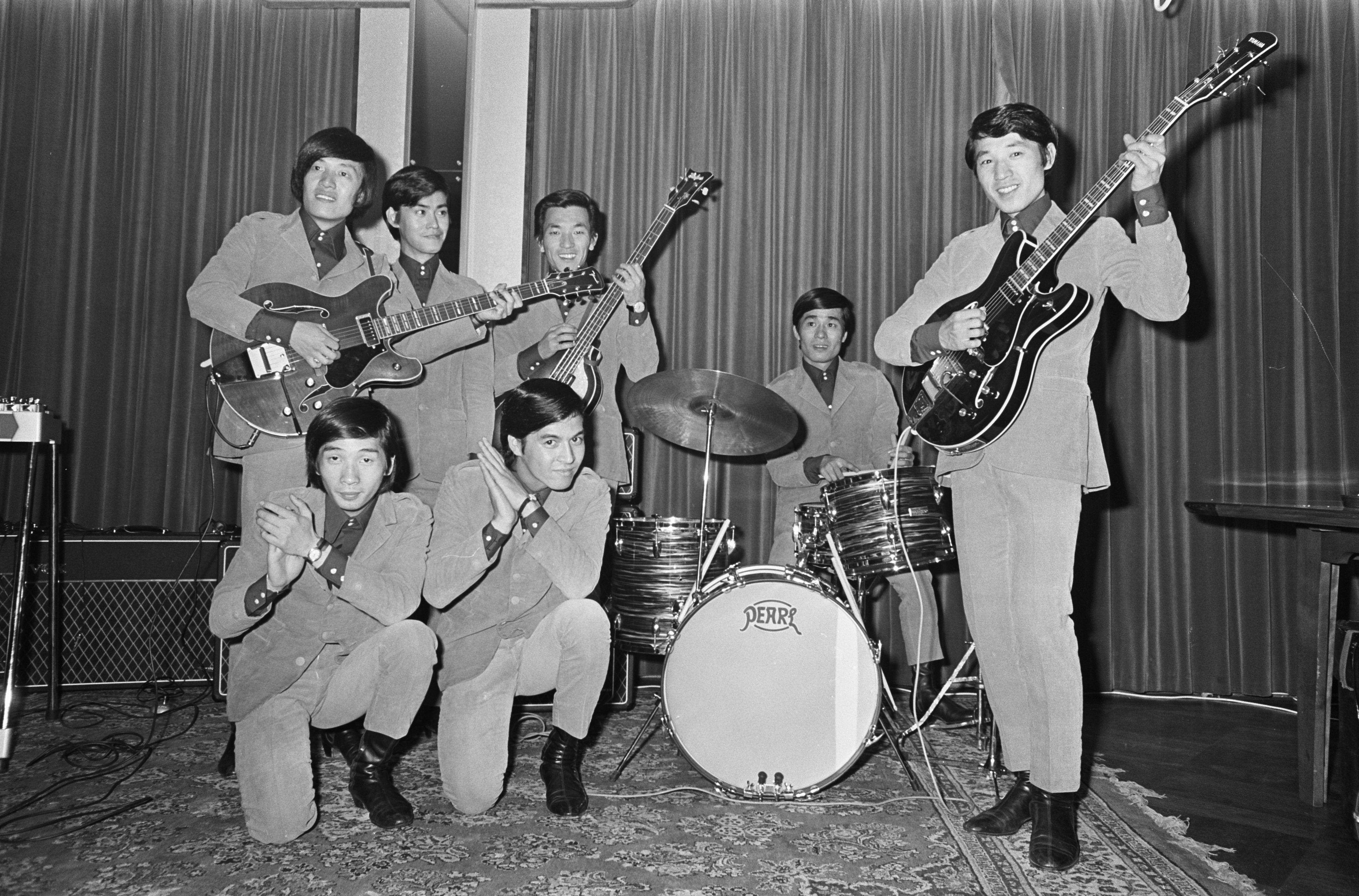 Hiroshi Kamayatsu (top left) with The Spiders in 1966