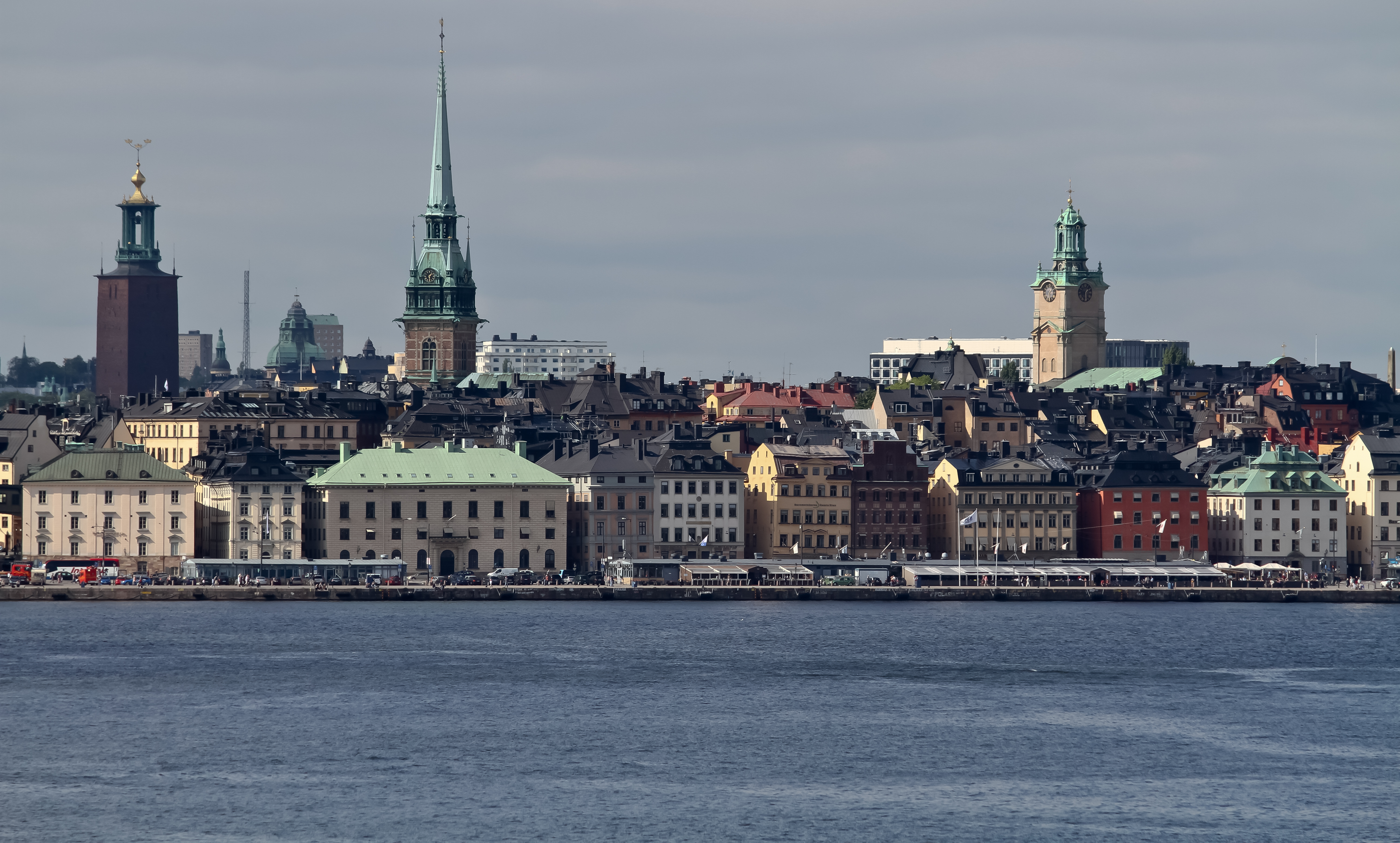 A landscape image of a city setting including a river.