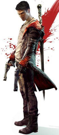 Dante, with a gun in each hand
