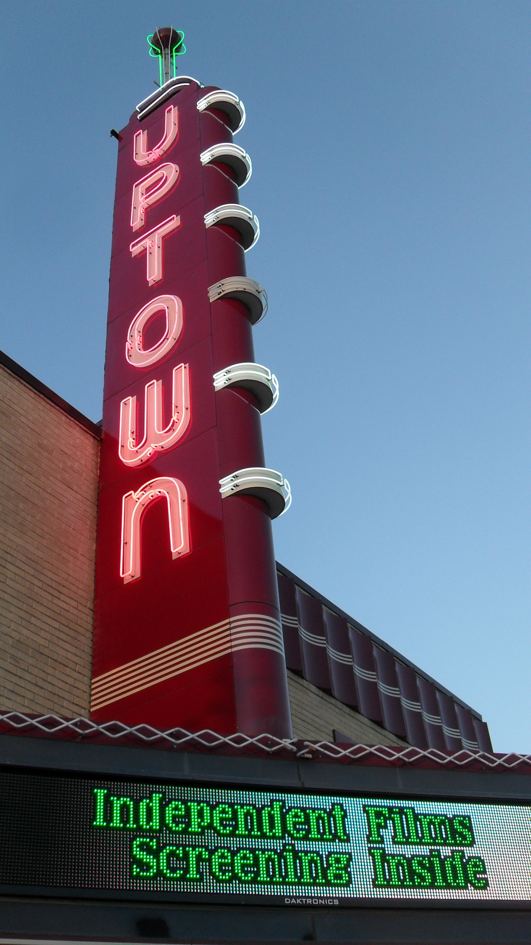 A red sign with the word 