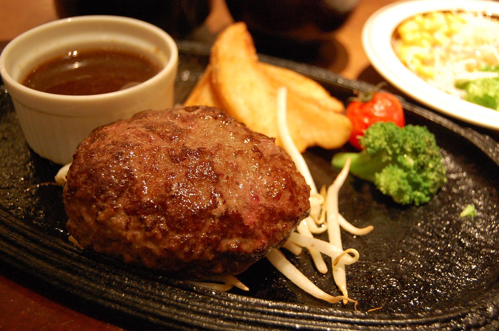 ground meat patty, cooked