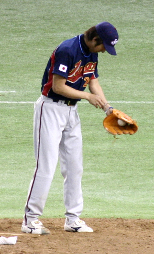 第1回WBC日本代表の藤川(2006年3月4日、東京ドームにて)