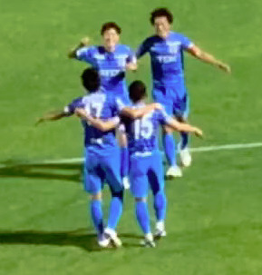 에구치 나오가 블라우블리츠 아키타 시절 경기 중인 모습. (크롭된 이미지)