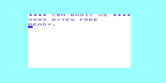 VIC-20의 시작 화면.