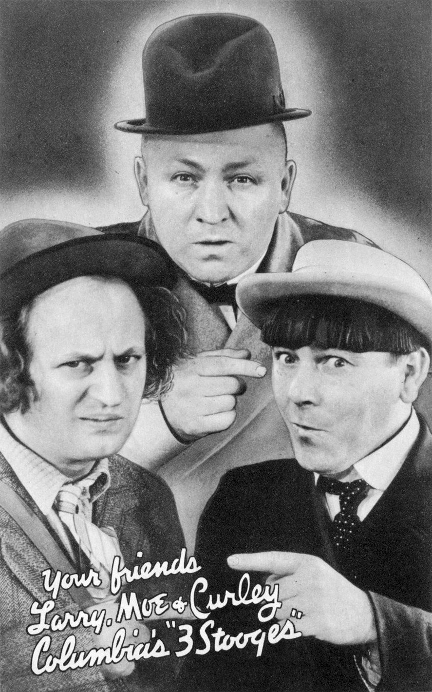 Larry Fine, Curly Howard, and Moe Howard in 1937