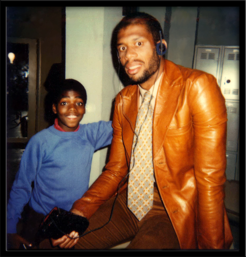 Pelakon Shavar Ross dan Abdul-Jabbar di set Diff'rent Strokes, c. 1982