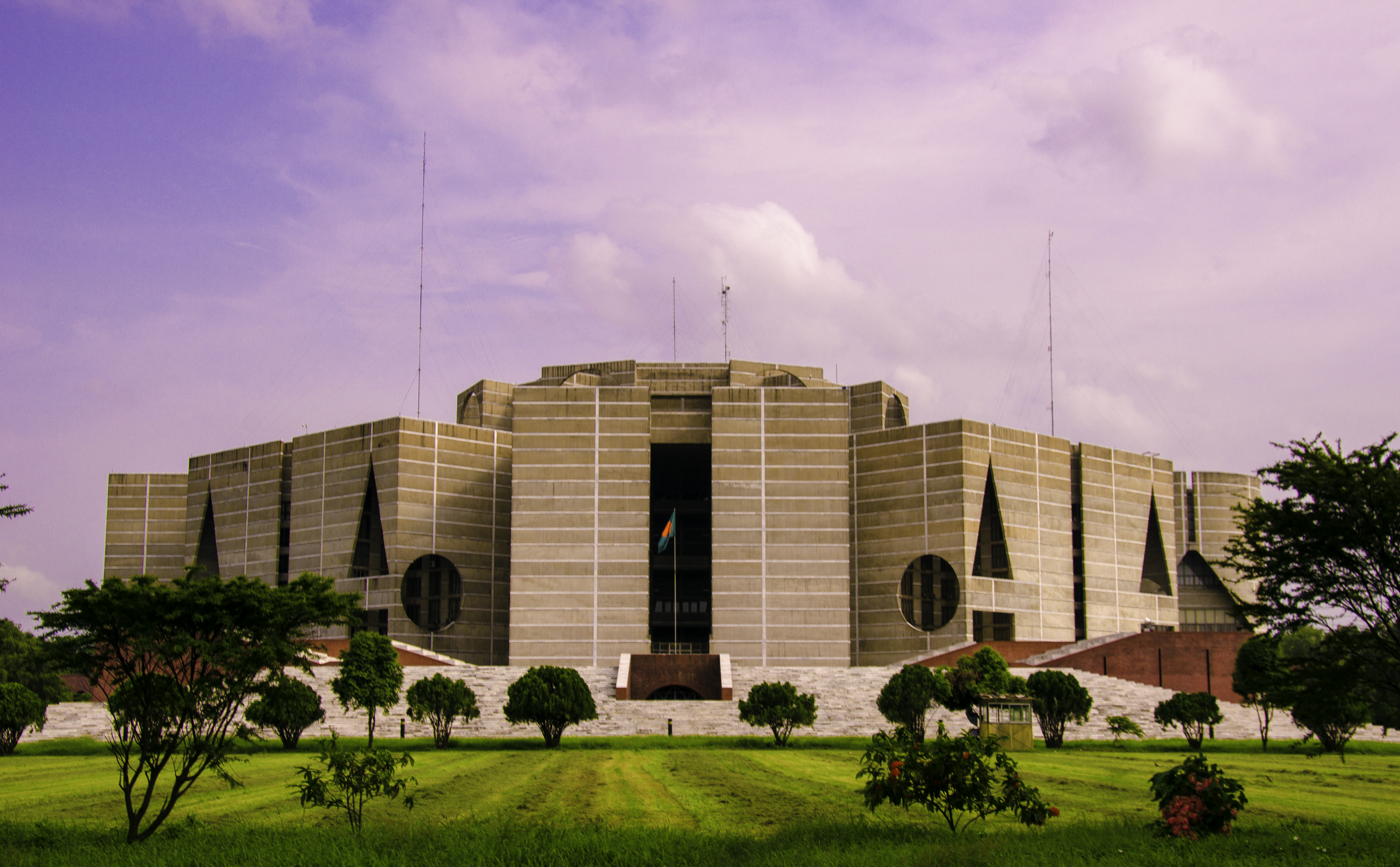 The National Parliament building in Sher-e-Bangla Nagar, Dhaka.
