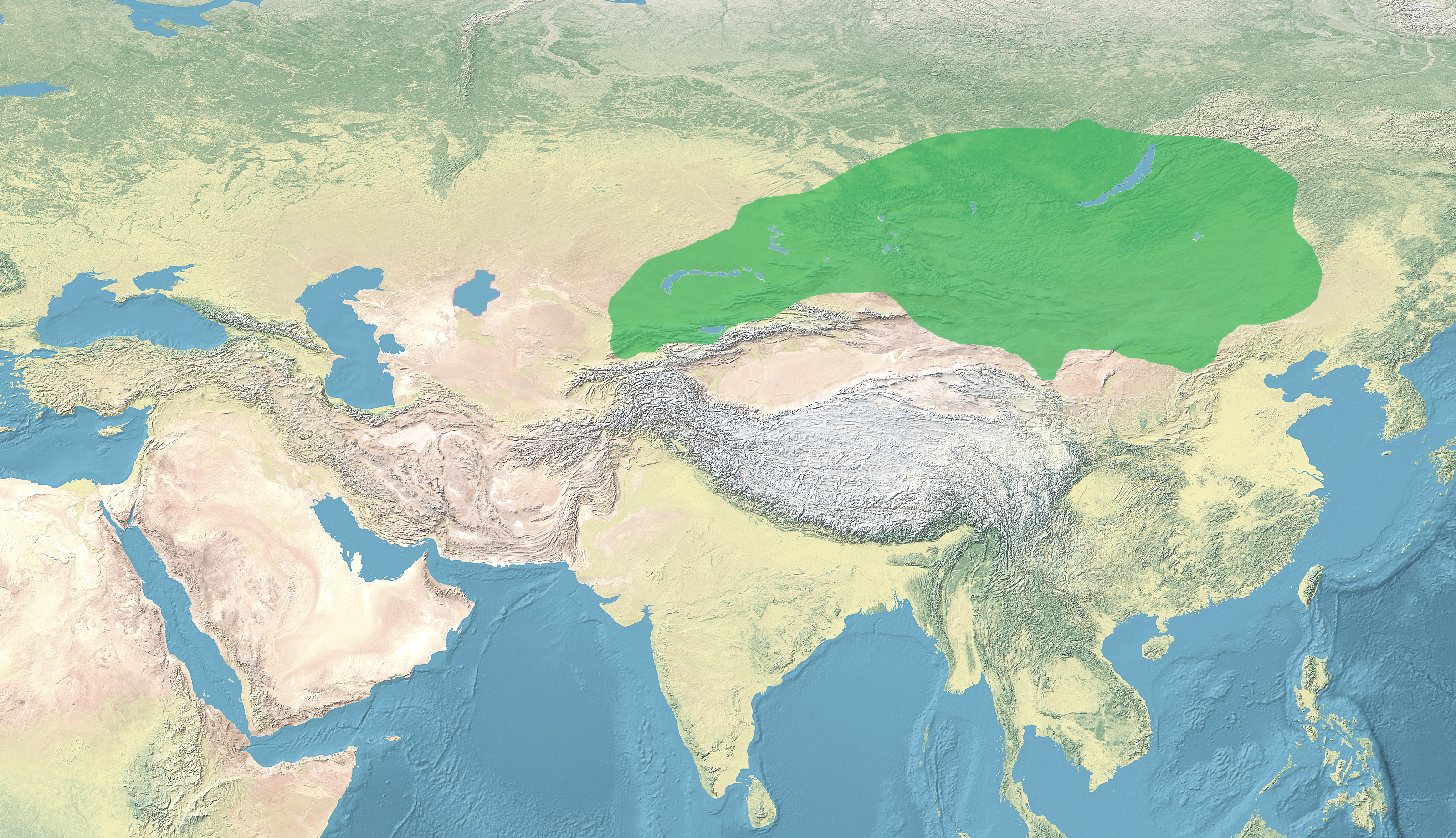 Territorial extent of the Second Turkic Khaganate (698-703), showing interactions with the Zhou dynasty.