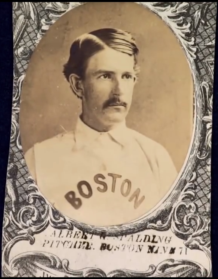 1871年のボストン・レッドストッキングス時代のアルバート・スポルディングの野球カード