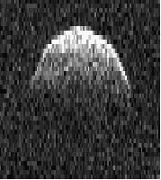 1999년 베누의 자전을 보여주는 일련의 골드스톤 레이더 이미지