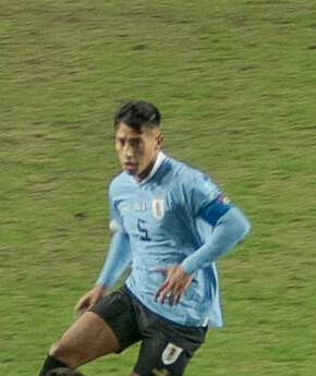 2023년 FIFA U-20 월드컵에 출전한 U-20 우루과이 대표팀 소속 당시의 디아스