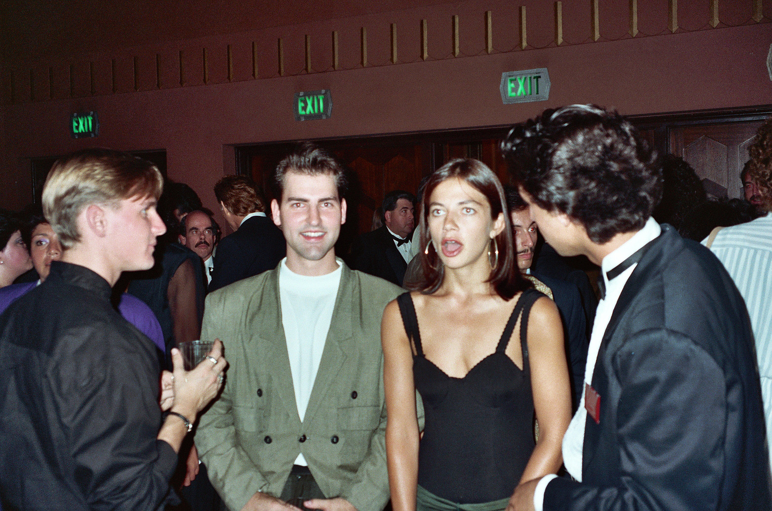 Terry Genz and Justine Bateman at the APLA benefit in 1990