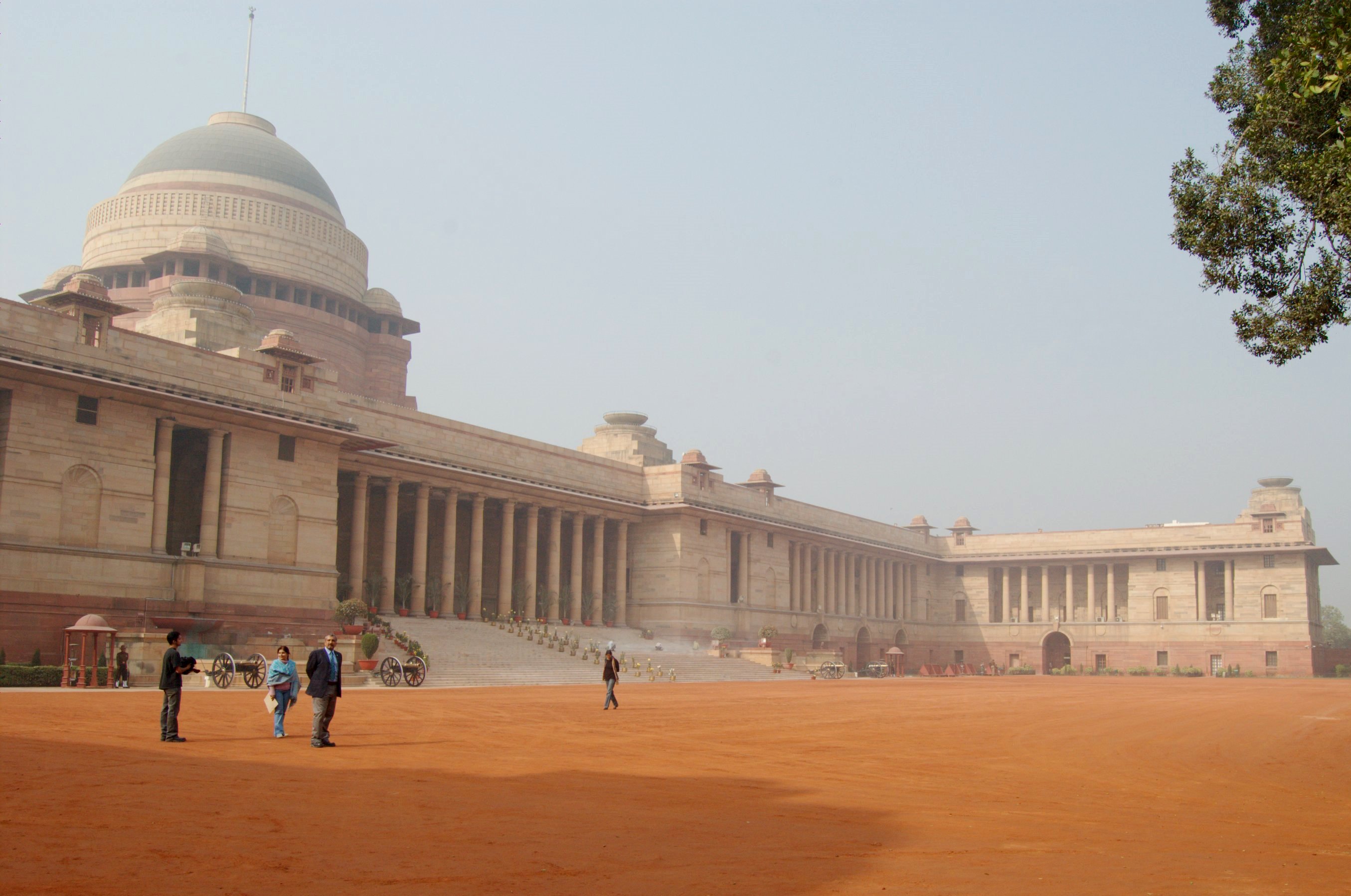 Rashtrapati Bhavan, the official residence of the President of India, designed by British architects Edwin Lutyens and Herbert Baker. Its grandeur stands in contrast to the living conditions of many ordinary Indians.