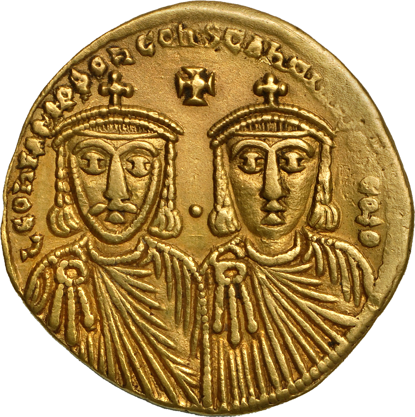 콘스탄티누스 5세(왼쪽)와 그의 아들이자 공동 황제인 레오 4세(오른쪽)