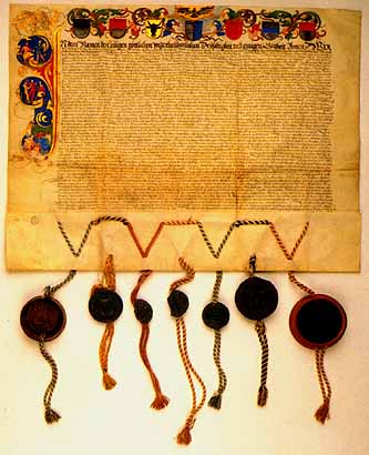 1586년의 <i>골데너 분트</i> (Goldener Bund)