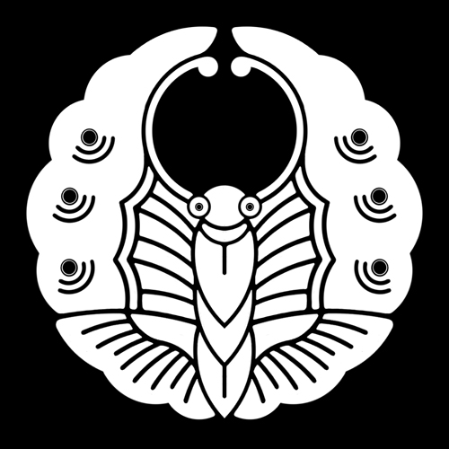 Lambang keluarga (mon) Mitsu Ichō (浮線蝶)