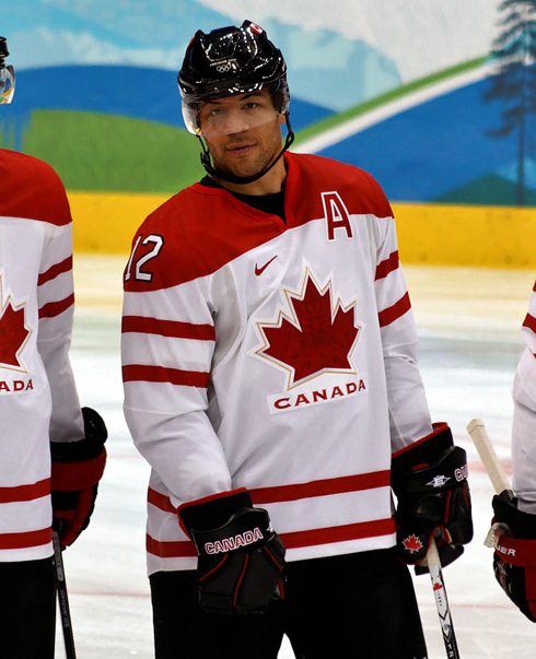 Iginla during the 2010 Winter Olympics gold medal game.