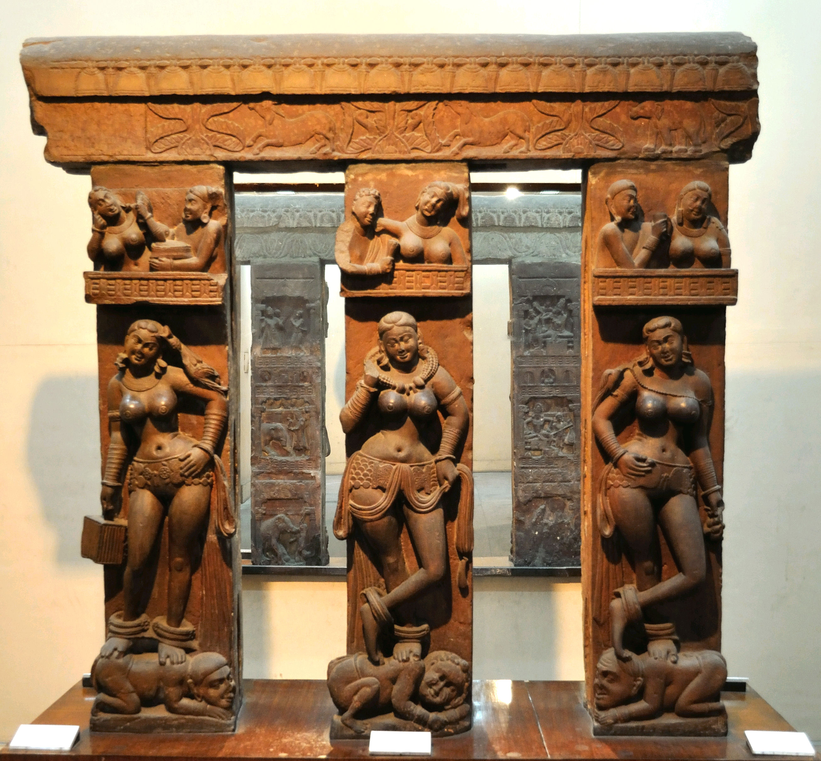 Bhutesvara Yakshis, Buddhist reliefs from Mathura, 2nd century CE, an example of early Indian sculpture showcasing intricate carving and aesthetic sophistication.